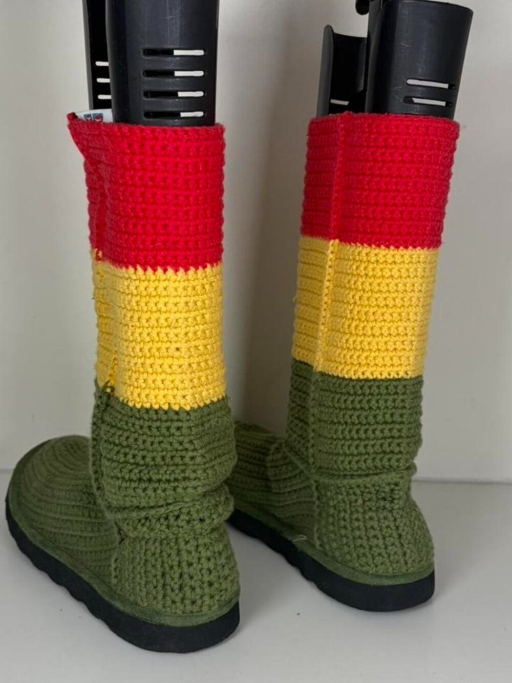 2000s Knited Rasta Color Booties - Picture 4 of 5